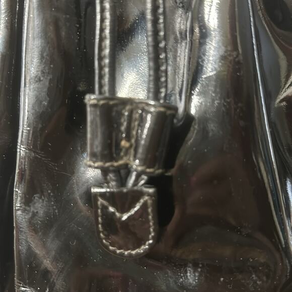 RARE GUCCI Bamboo Handle Tote Bag Black Patent Leather EUC - Picture 4 of 13